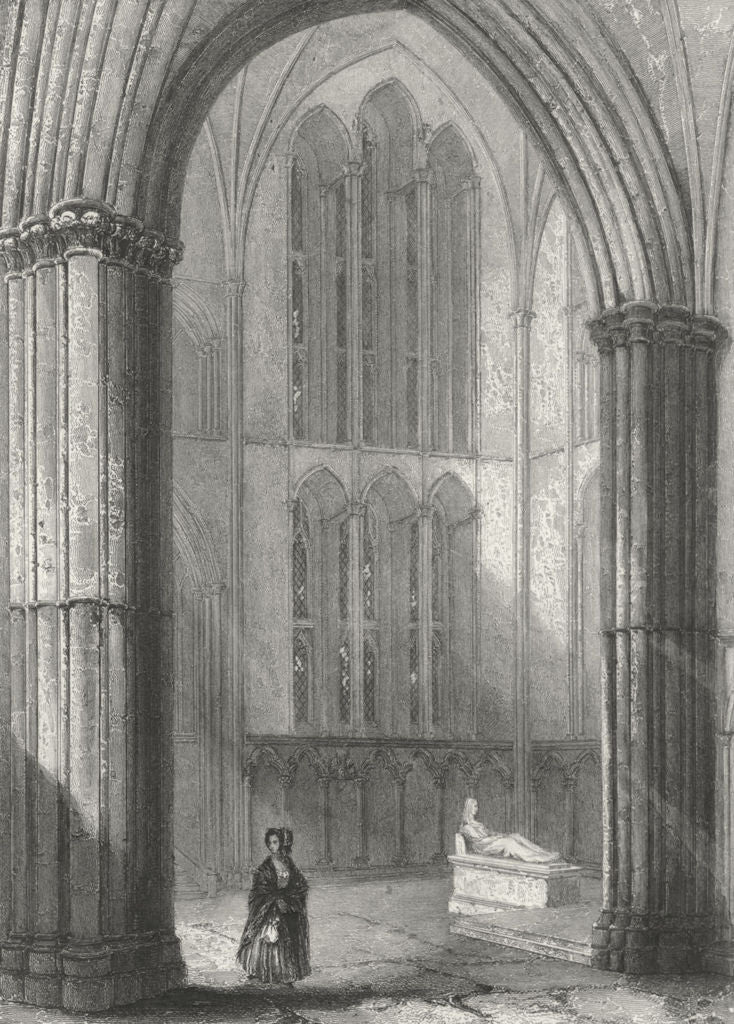 WORCS. Worcester, Cathedral, choir c1850 old antique vintage print picture